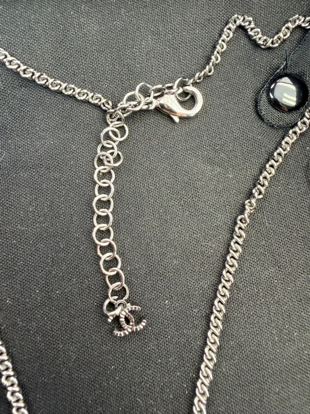 Chanel Crystal CC Pendant Necklace Gold